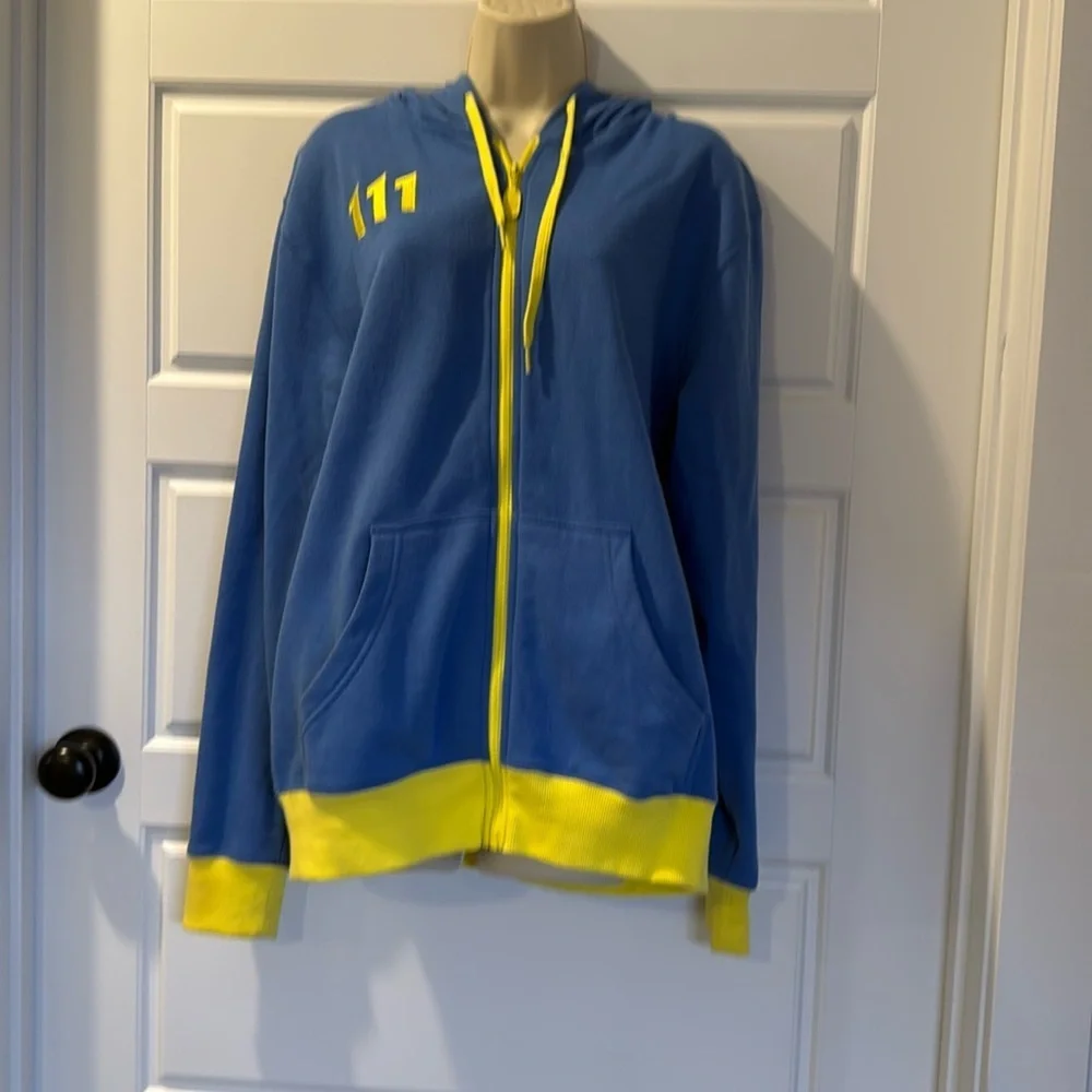 Fallout Vault 111 Hoodie Rare Promo Blue Yellow Bethesda 2015 medium